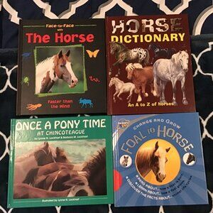 Lot of 4 Informational Hardcovered Books for Kids on Horses--Homeschool Reading